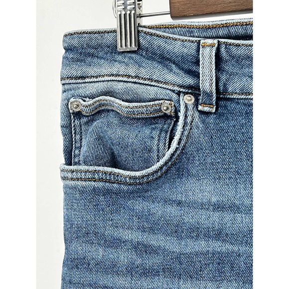 Zara Woman Ankle Jeans Medium Washed Distressed Women's Size 12 - Picture 4 of 5